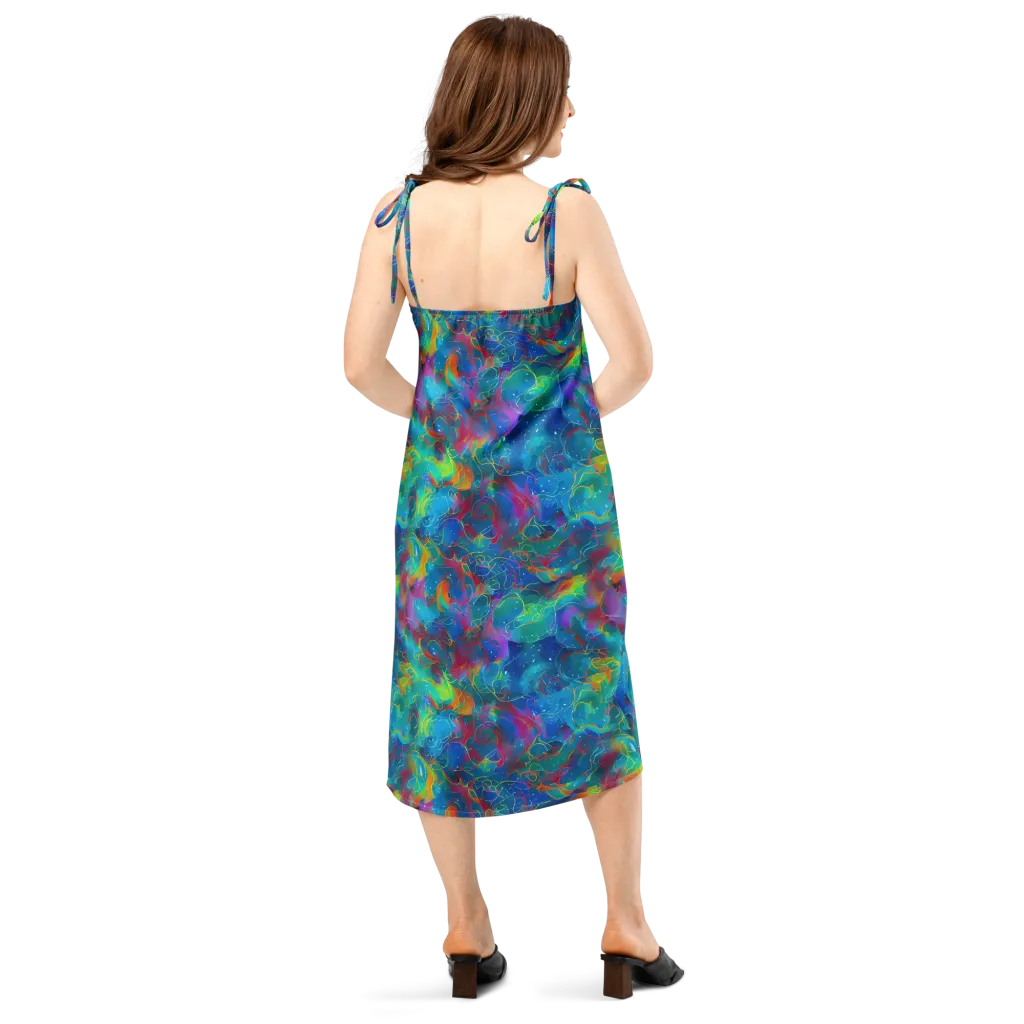 Chromatic Tidalwave on Slip Dress — Back