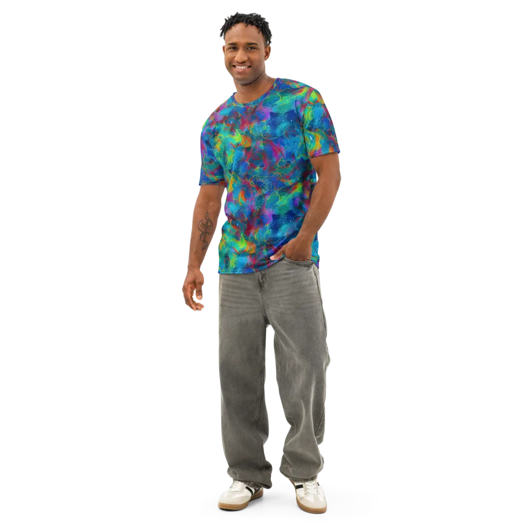 Chromatic Tidalwave on Men's Cotton Crew Neck T-Shirt — Front