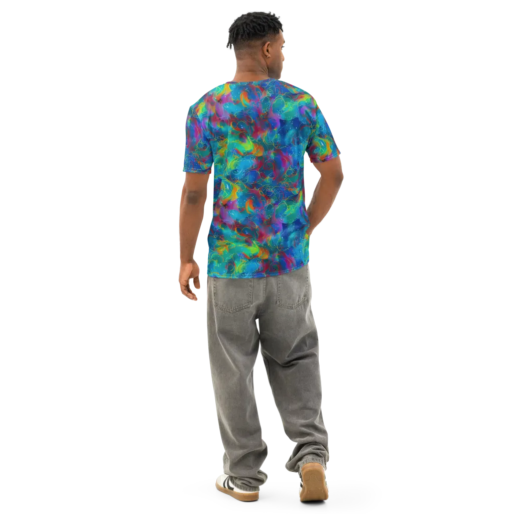 Chromatic Tidalwave on Men's Cotton Crew Neck T-Shirt — Back