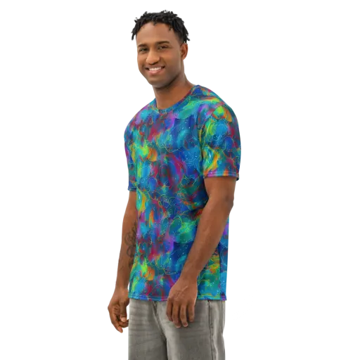 Chromatic Tidalwave on a Men's Cotton Crew Neck T-Shirt