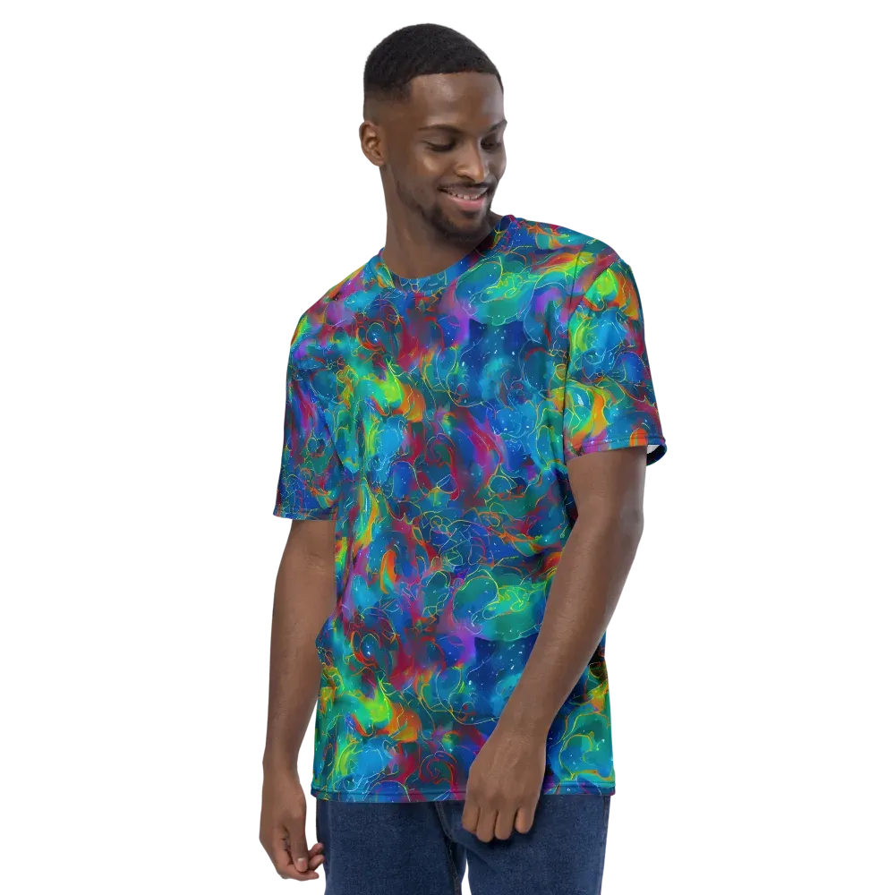 Chromatic Tidalwave on Men's Crew Neck T-Shirt — Left