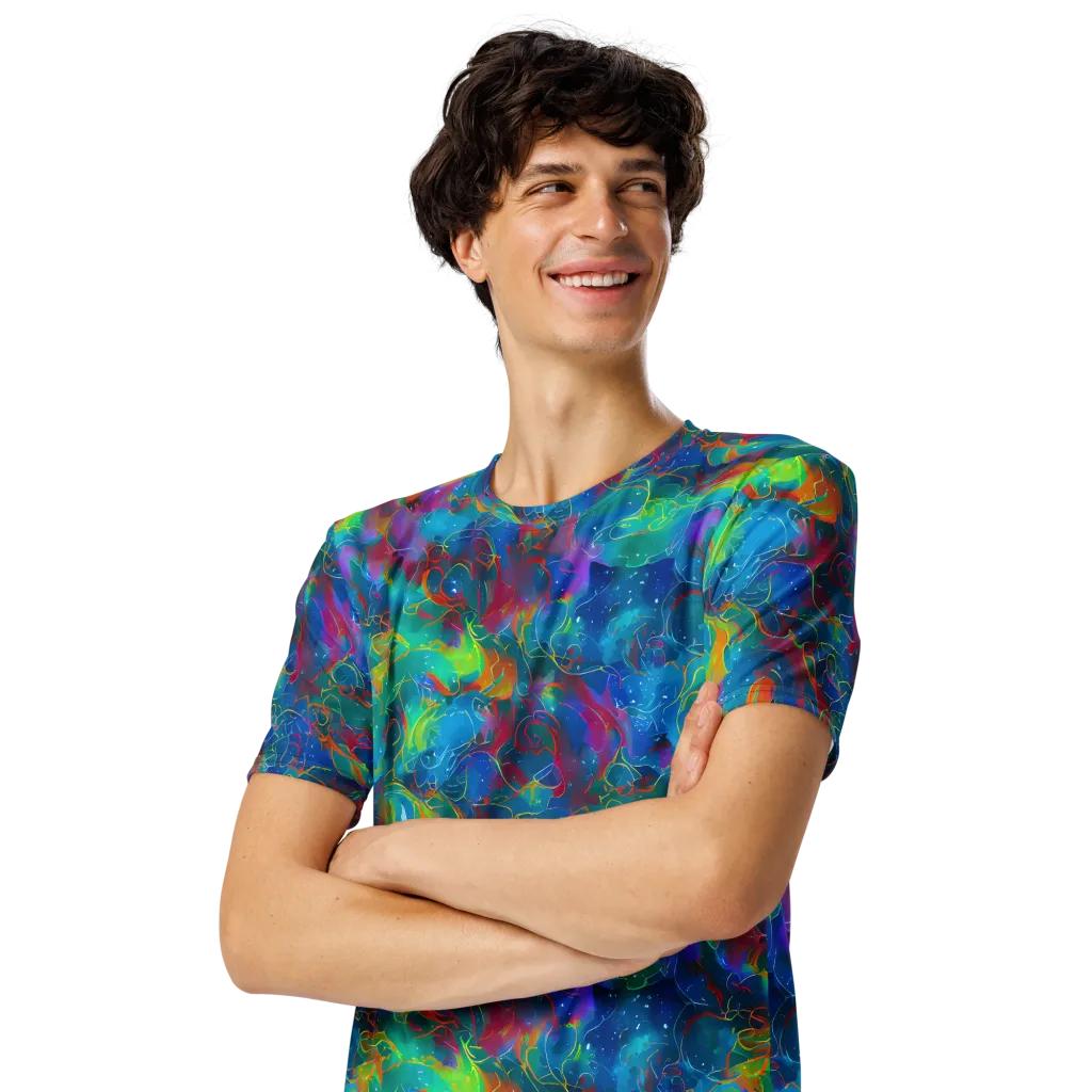 Chromatic Tidalwave on Men's Crew Neck T-Shirt — Left Front