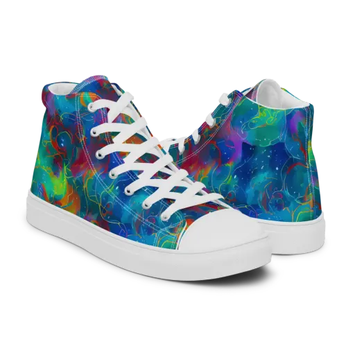 Chromatic Tidalwave on a Men's High Top Canvas Shoes