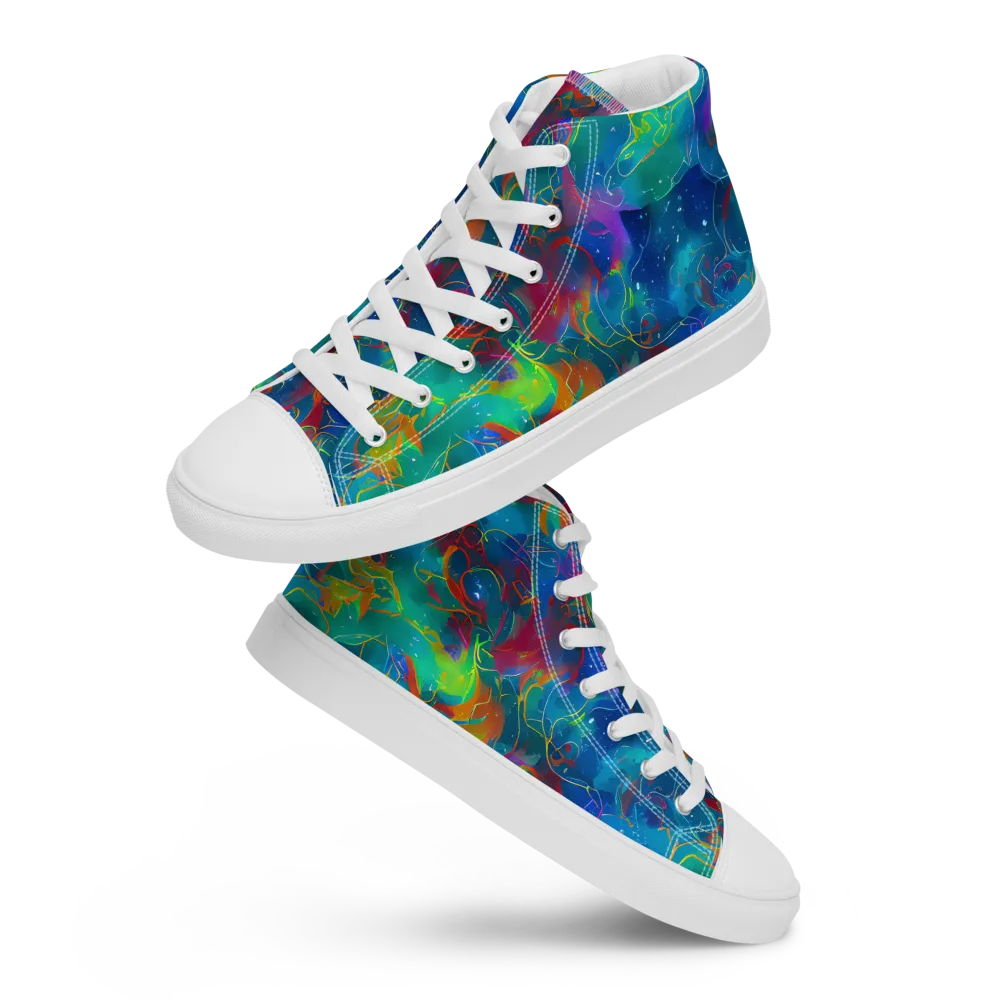 Chromatic Tidalwave on Men's High Top Canvas Shoes — Front