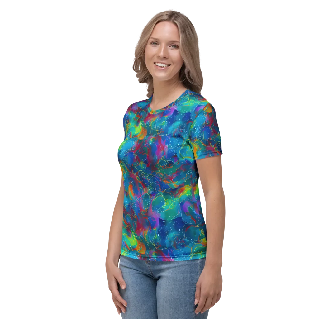 Chromatic Tidalwave on Women's Crew Neck T-Shirt — Left