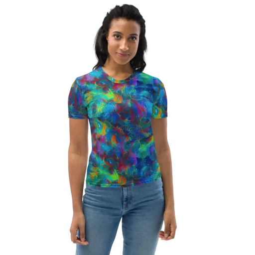 Chromatic Tidalwave on a Women's Crew Neck T-Shirt
