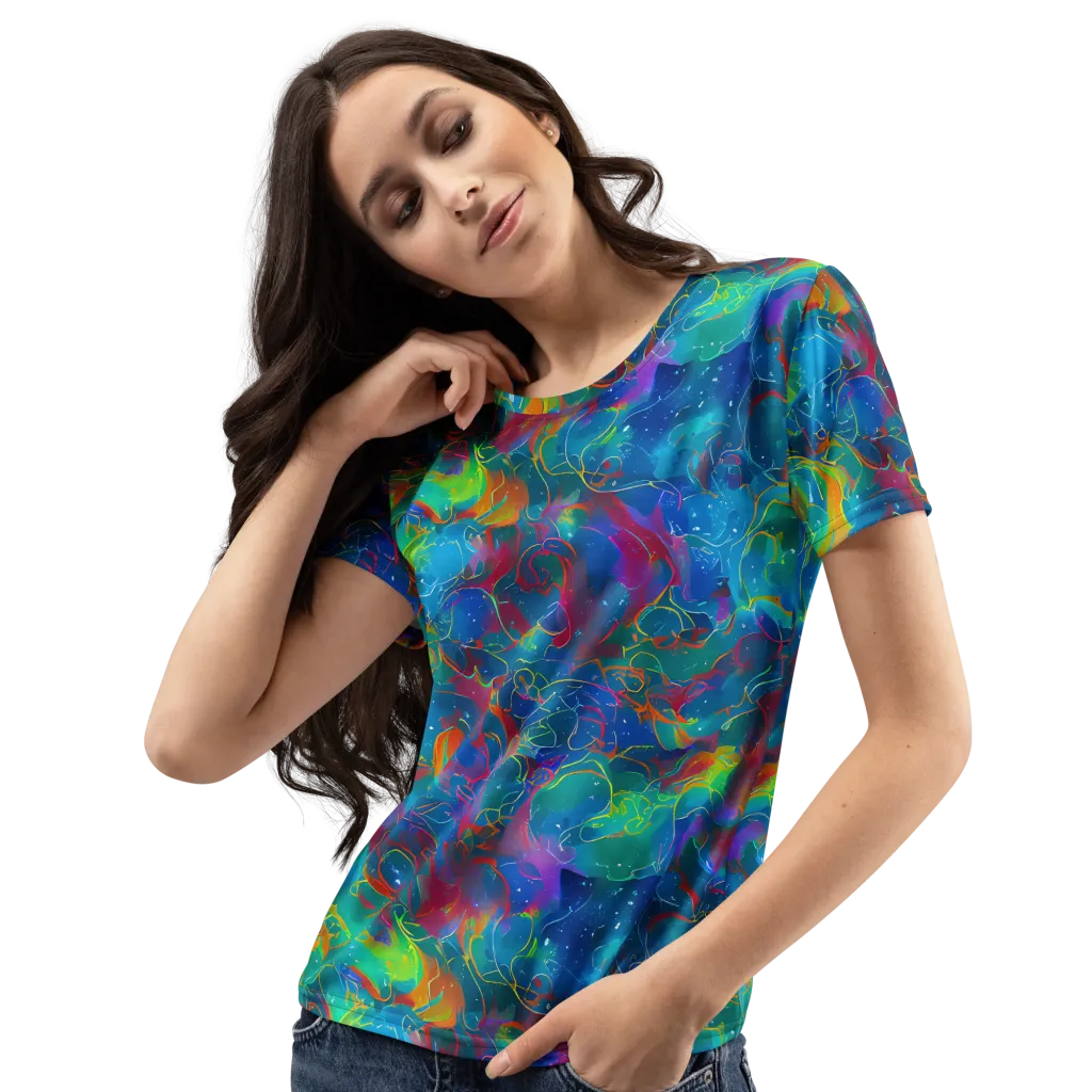 Chromatic Tidalwave on Women's Crew Neck T-Shirt — Left Front