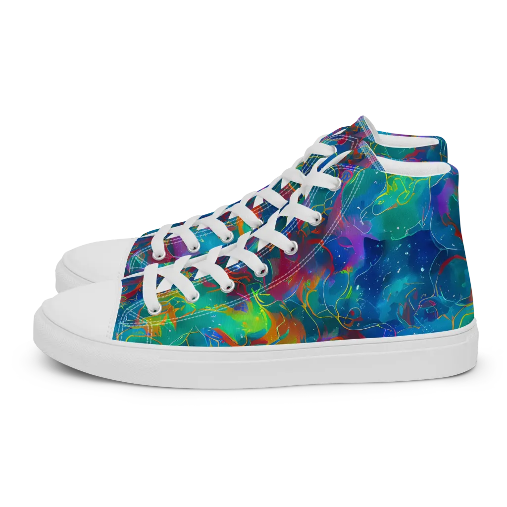 Chromatic Tidalwave on Women's High Top Canvas Shoes — Left