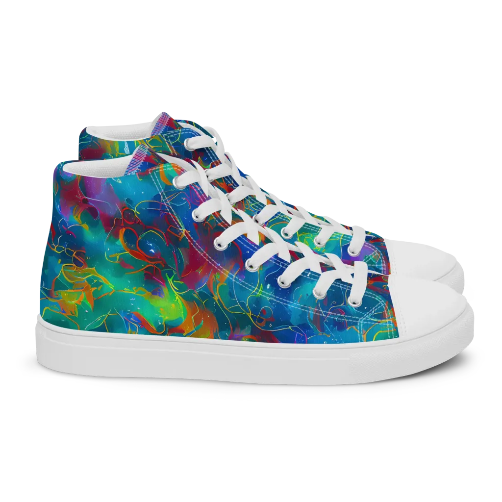 Chromatic Tidalwave on Women's High Top Canvas Shoes — Right