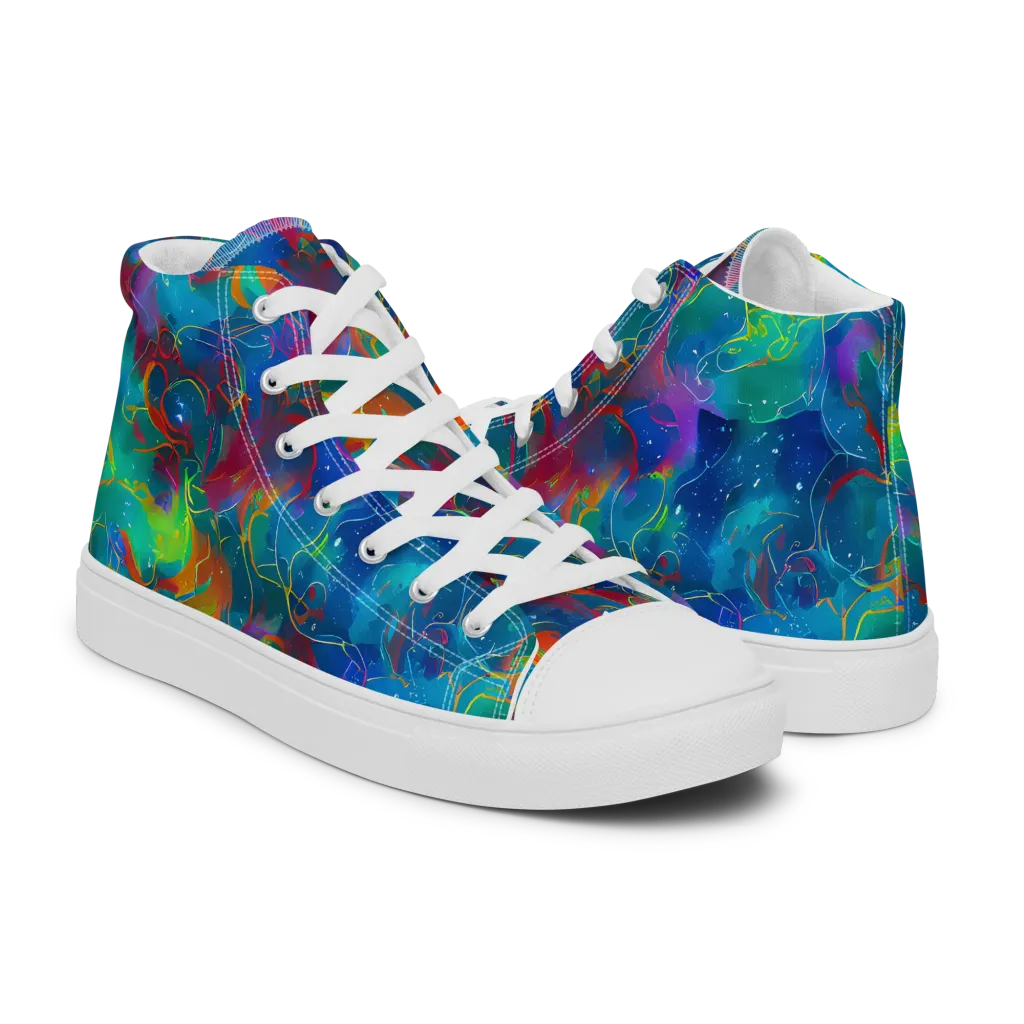 Chromatic Tidalwave on Women's High Top Canvas Shoes — Right