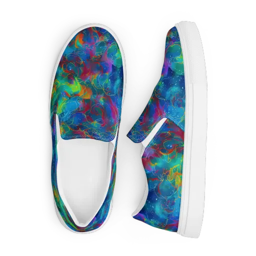 Chromatic Tidalwave on a Men's Slip-On Canvas Shoes