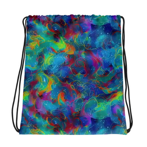 Chromatic Tidalwave on a Drawstring Bag