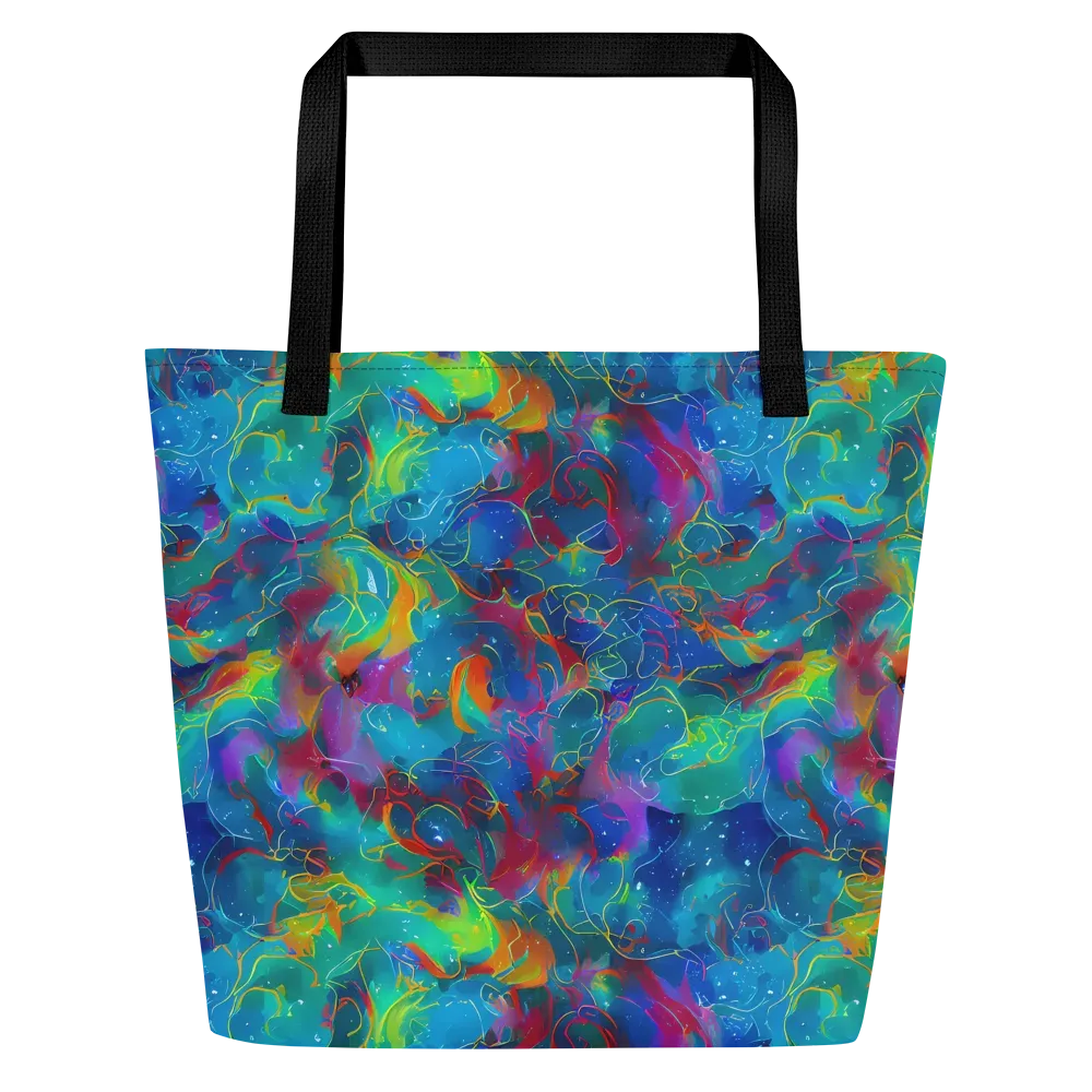 Chromatic Tidalwave on Large Tote Bag W/ Pocket — Front