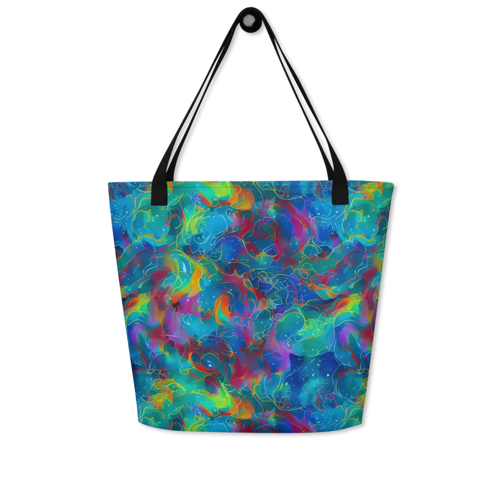Chromatic Tidalwave on Large Tote Bag W/ Pocket — Front