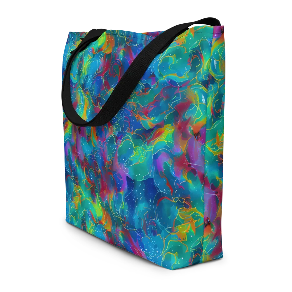 Chromatic Tidalwave on Large Tote Bag W/ Pocket — Front