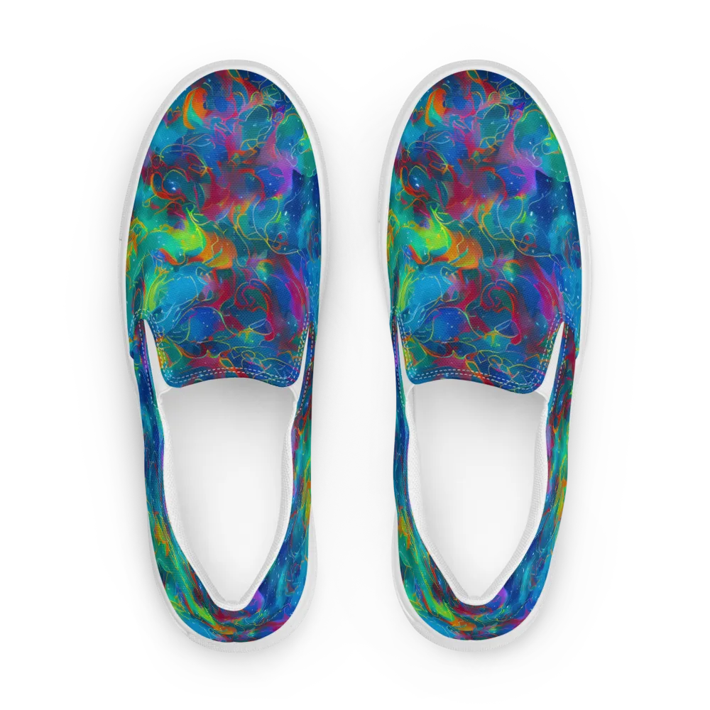 Chromatic Tidalwave on Women's Slip-On Canvas Shoes — Front