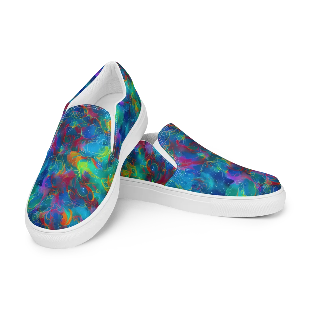 Chromatic Tidalwave on Women's Slip-On Canvas Shoes — Left Front