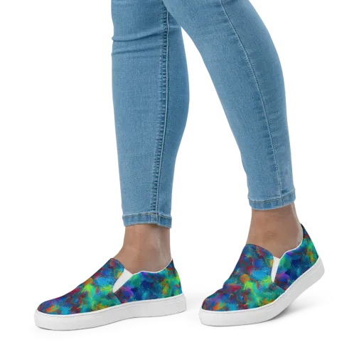 Chromatic Tidalwave on a Women's Slip-On Canvas Shoes