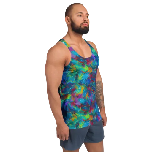 Chromatic Tidalwave on a Men's Tank Top