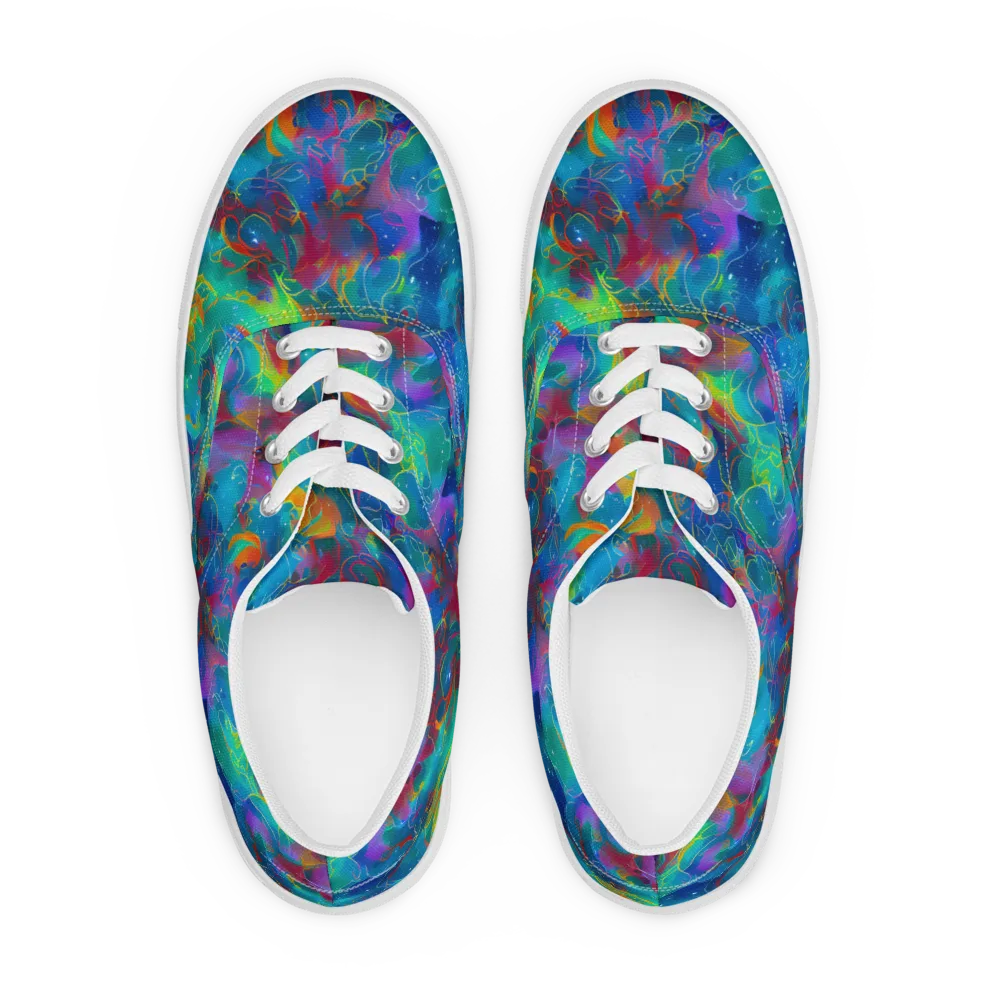 Chromatic Tidalwave on Men's Lace-Up Canvas Shoes — Front