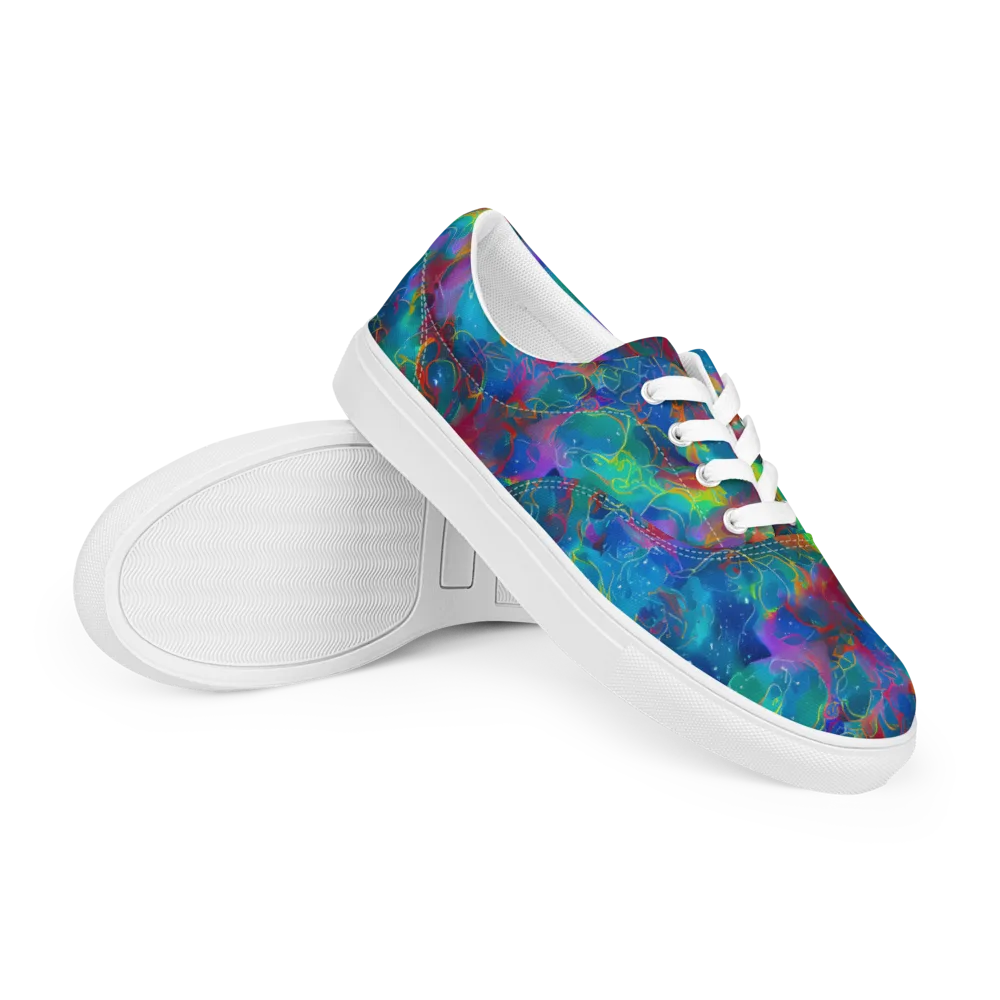 Chromatic Tidalwave on Men's Lace-Up Canvas Shoes — Right Front