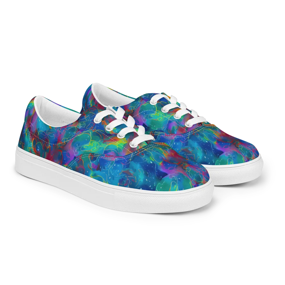 Chromatic Tidalwave on Men's Lace-Up Canvas Shoes — Right Front