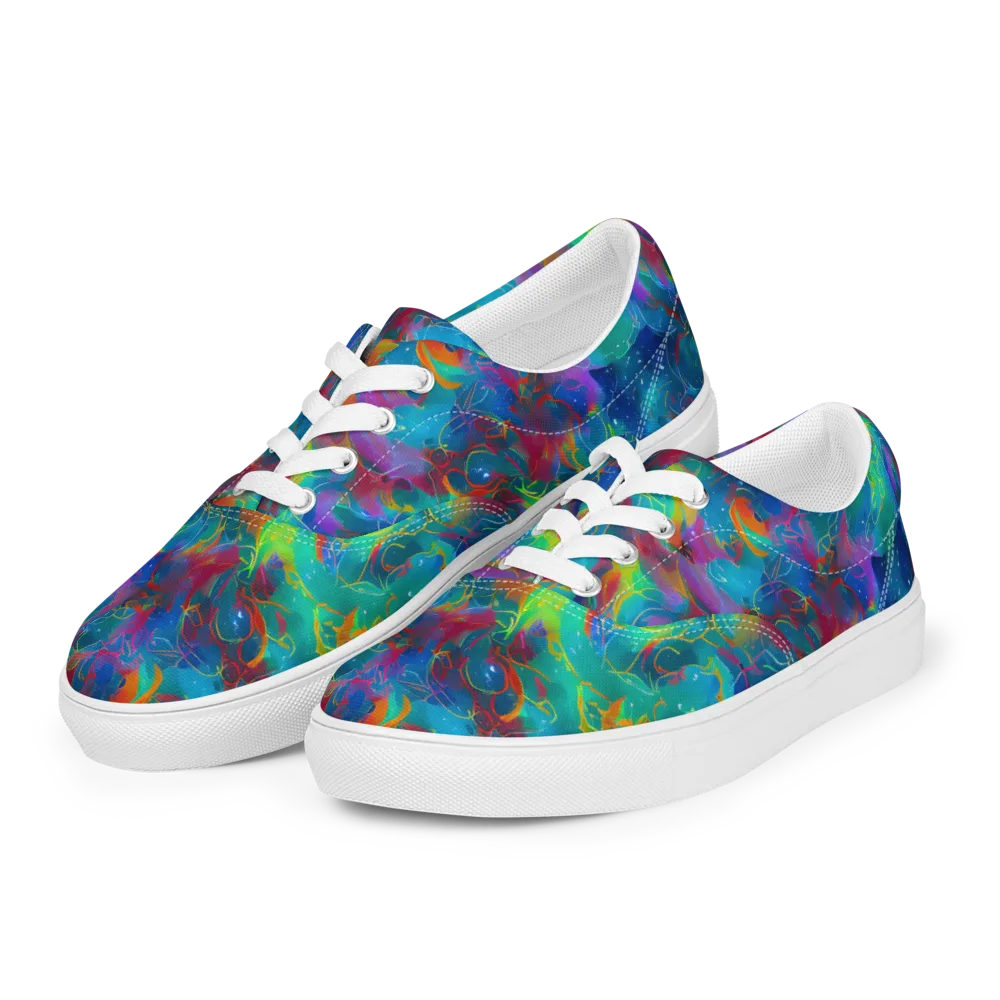 Chromatic Tidalwave on Men's Lace-Up Canvas Shoes — Left Front