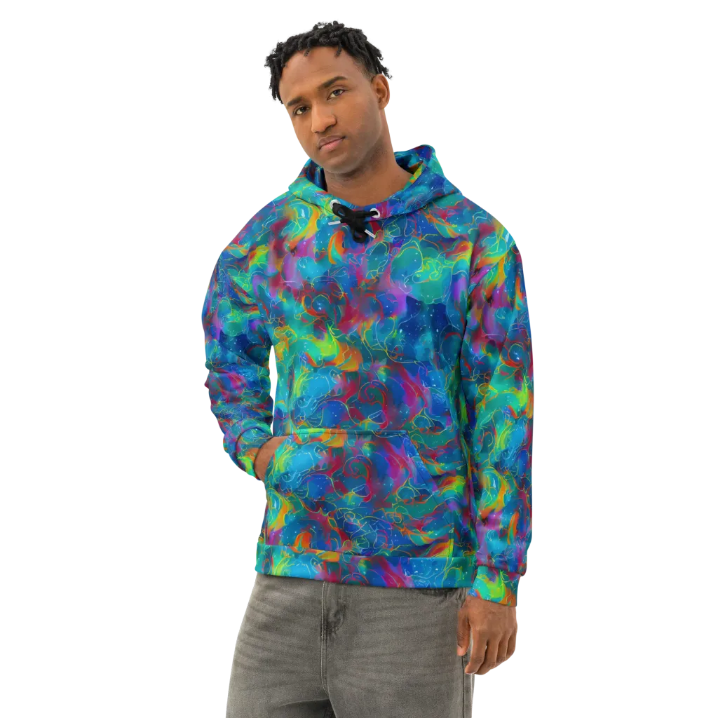 Chromatic Tidalwave on Cotton Hoodie — Left Front