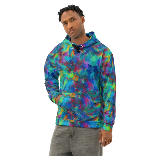 Chromatic Tidalwave on a Cotton Hoodie