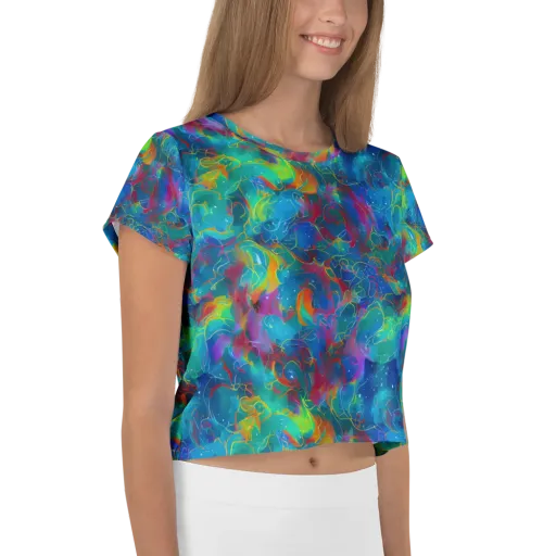 Chromatic Tidalwave on a Crop Tee