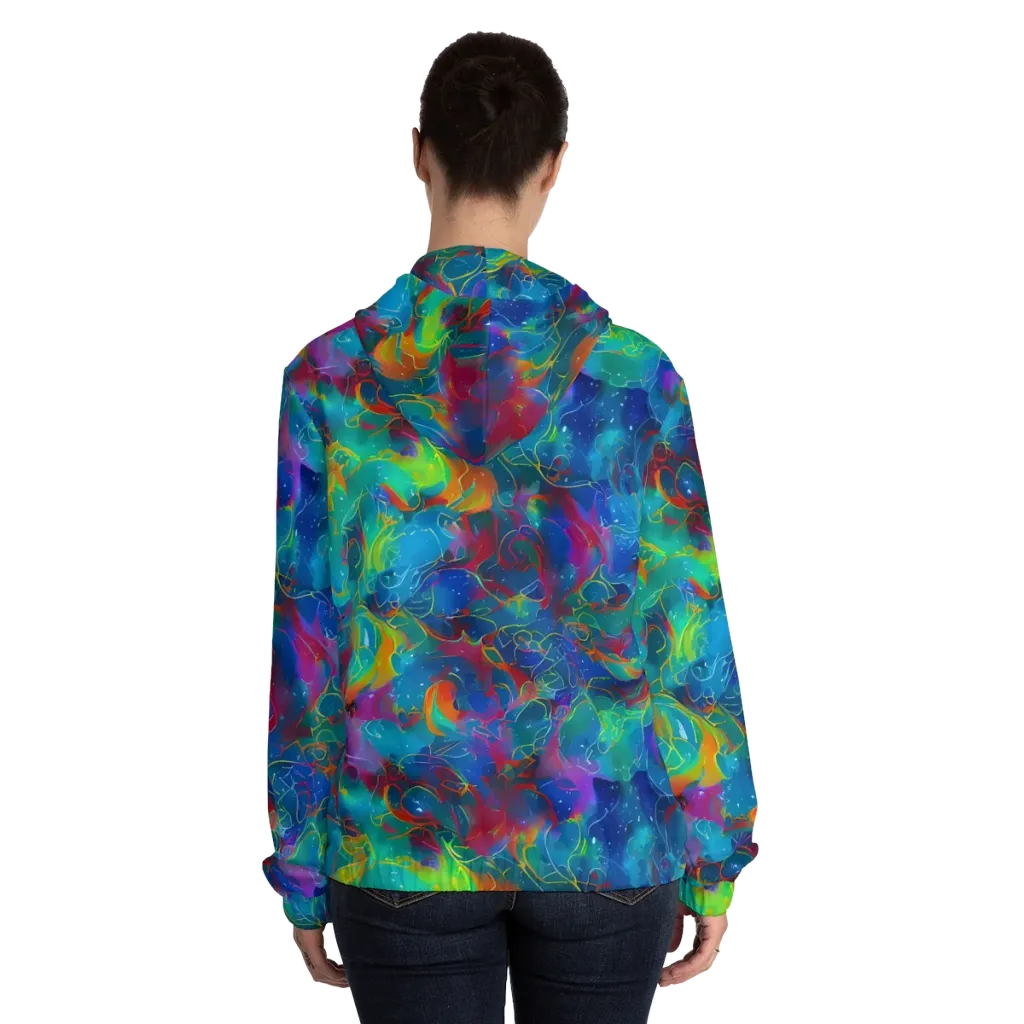 Chromatic Tidalwave on Women's Full-Zip Hoodie — Back On Person