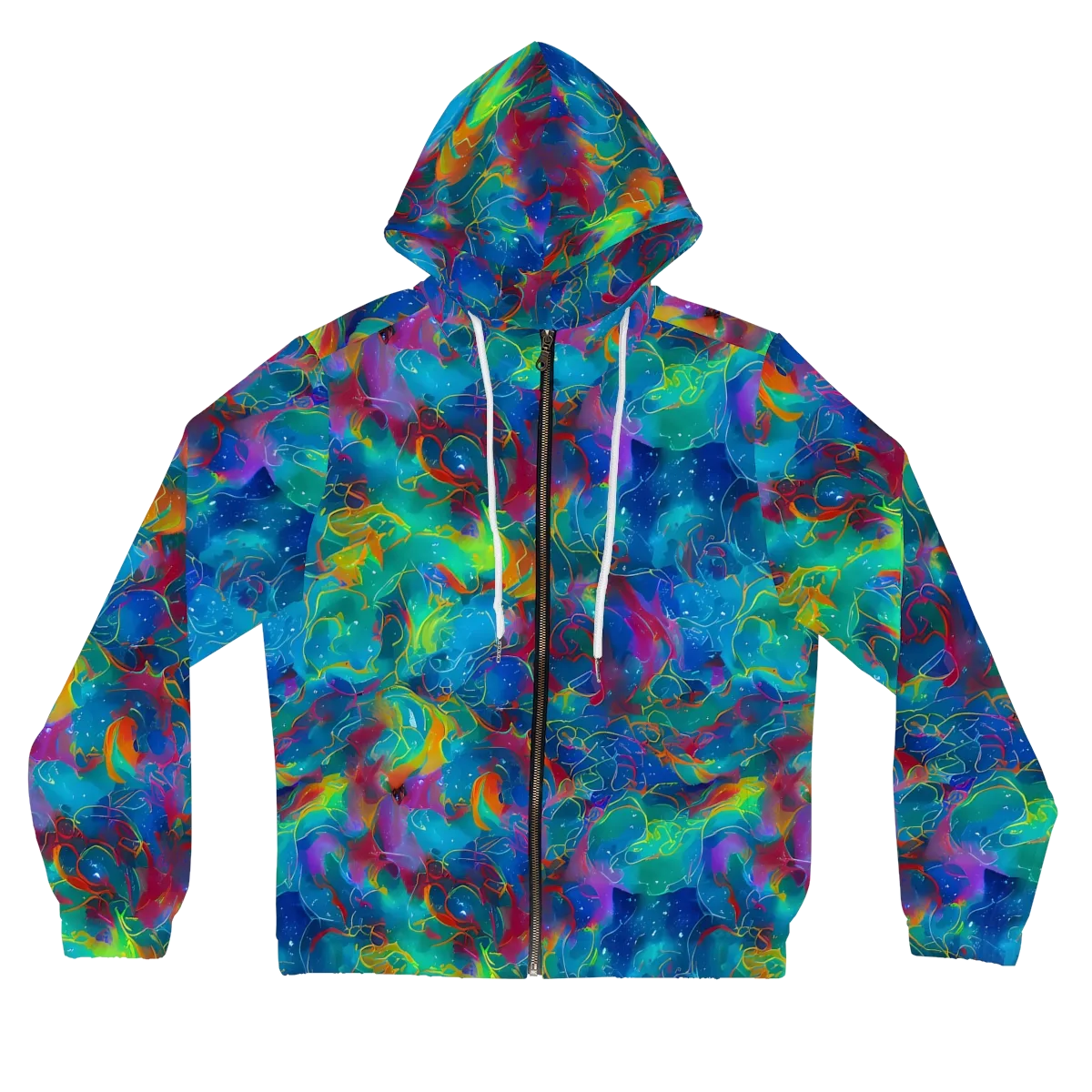 Chromatic Tidalwave on Women's Full-Zip Hoodie — Front