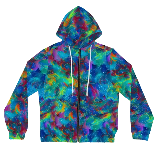 Chromatic Tidalwave on a Women's Full-Zip Hoodie