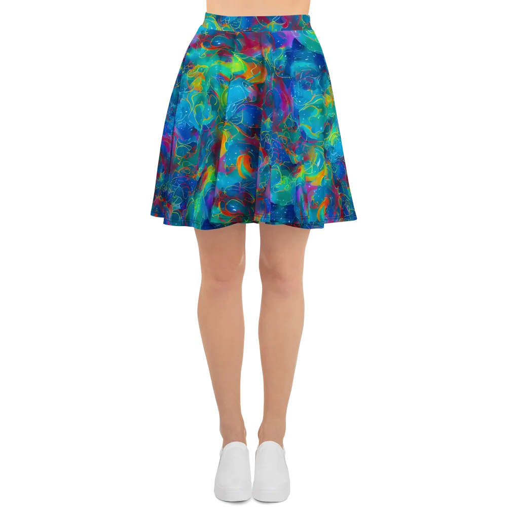 Chromatic Tidalwave on Skater Skirt — Front