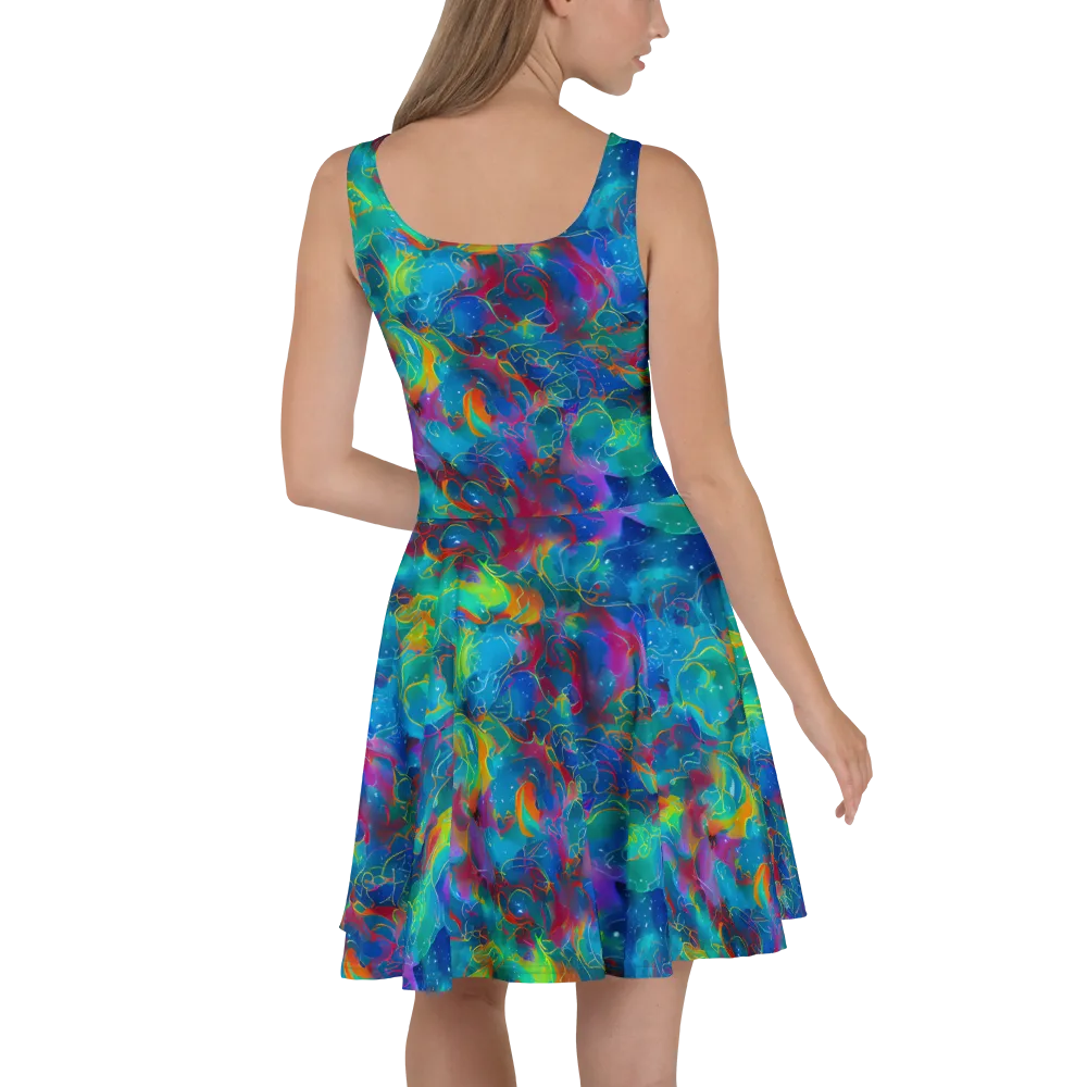 Chromatic Tidalwave on Skater Dress — Back