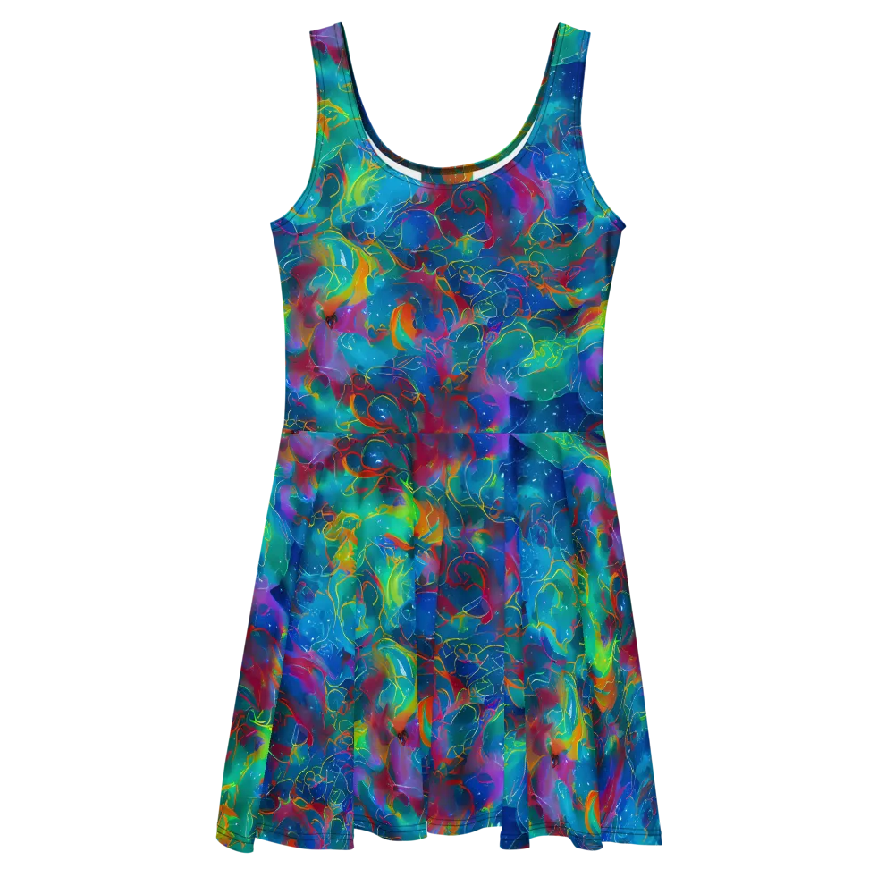 Chromatic Tidalwave on Skater Dress — Front