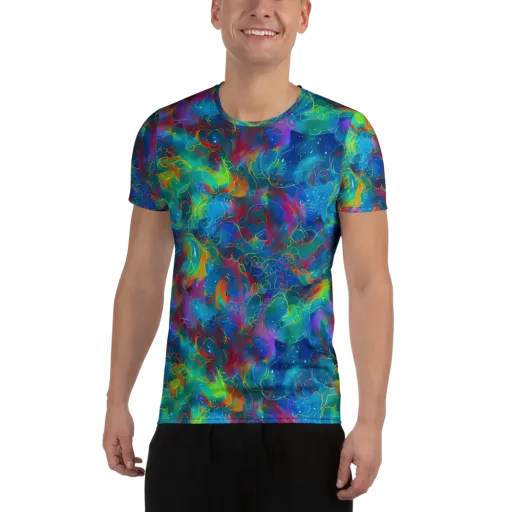 Chromatic Tidalwave on a Men's Athletic T-Shirt