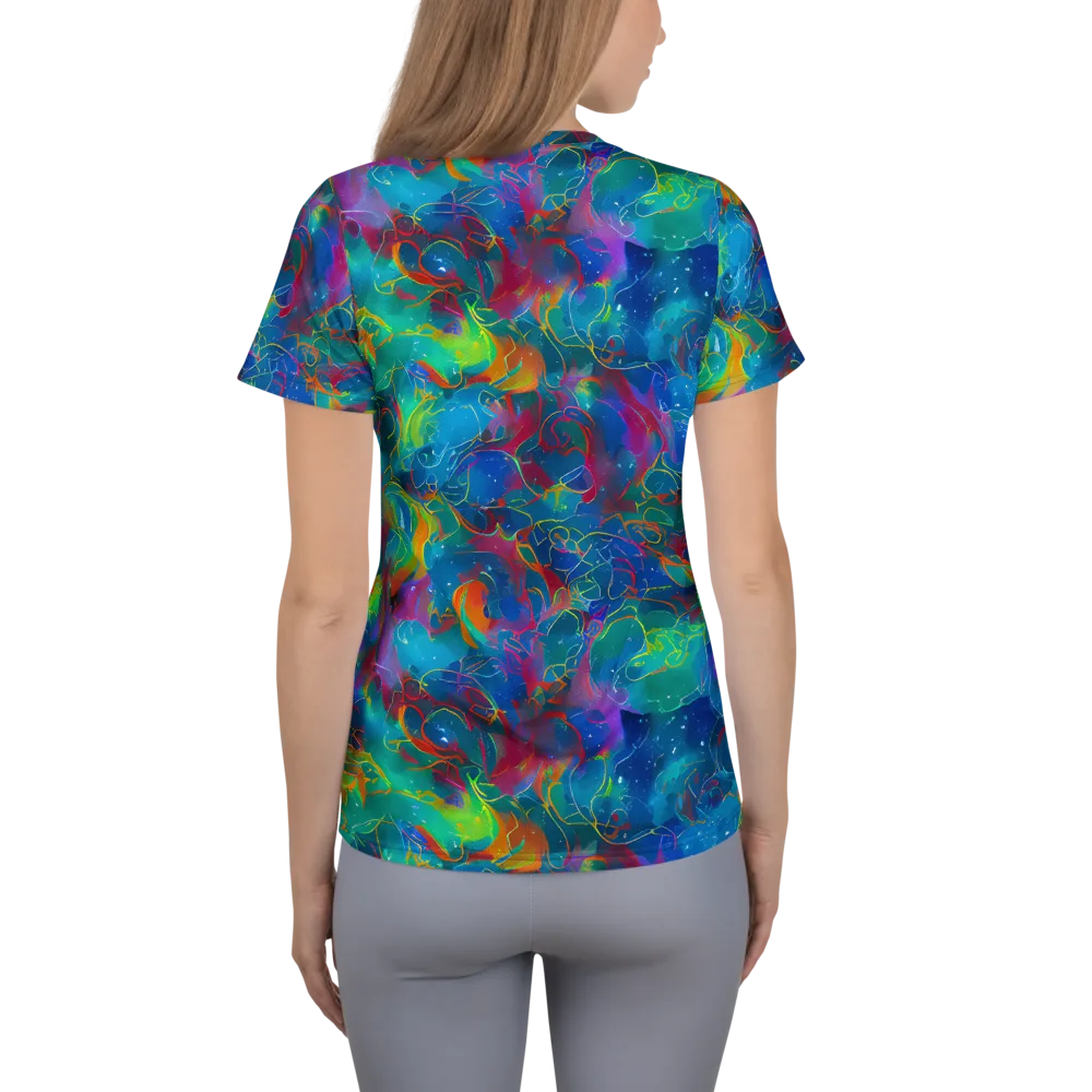 Chromatic Tidalwave on Women's Athletic T-Shirt — Back