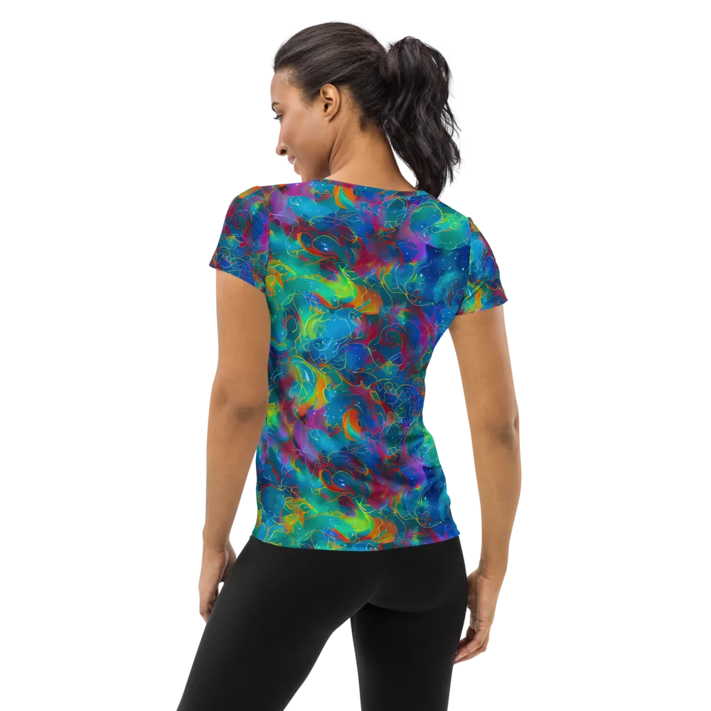 Chromatic Tidalwave on Women's Athletic T-Shirt — Back