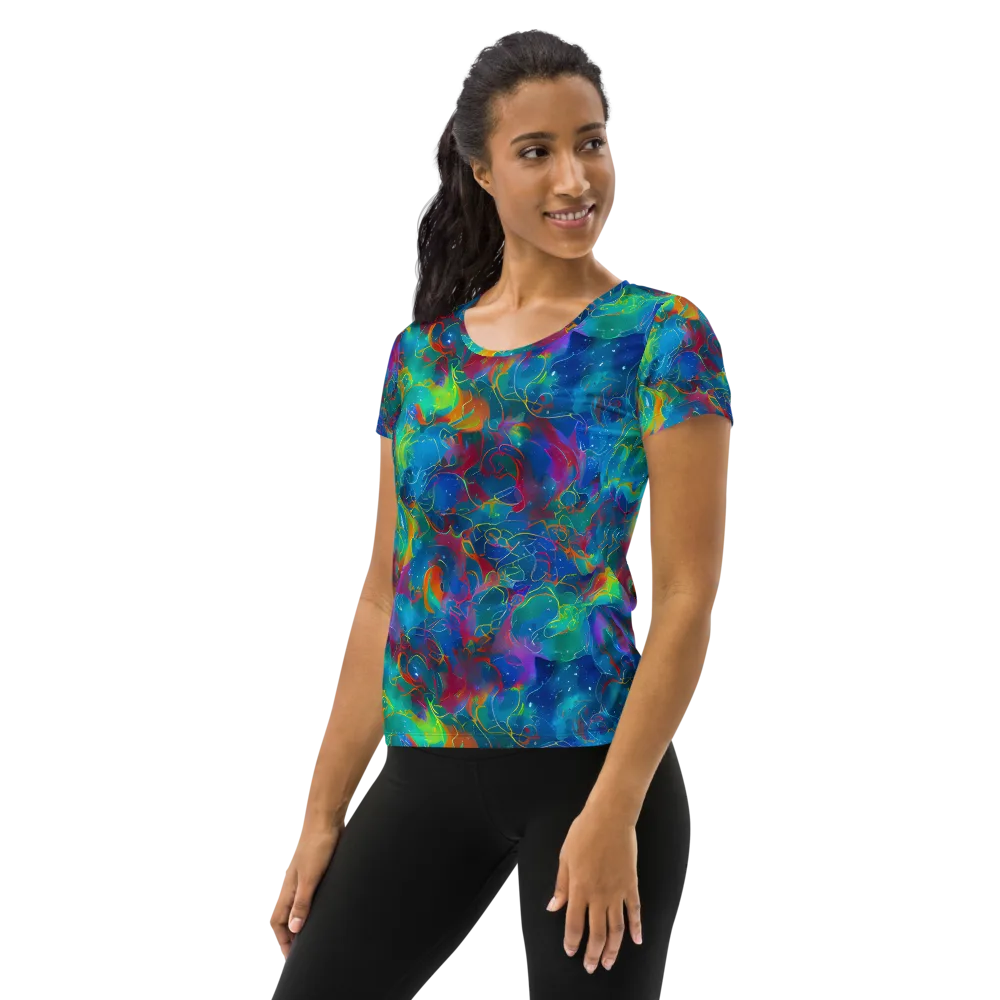 Chromatic Tidalwave on Women's Athletic T-Shirt — Left