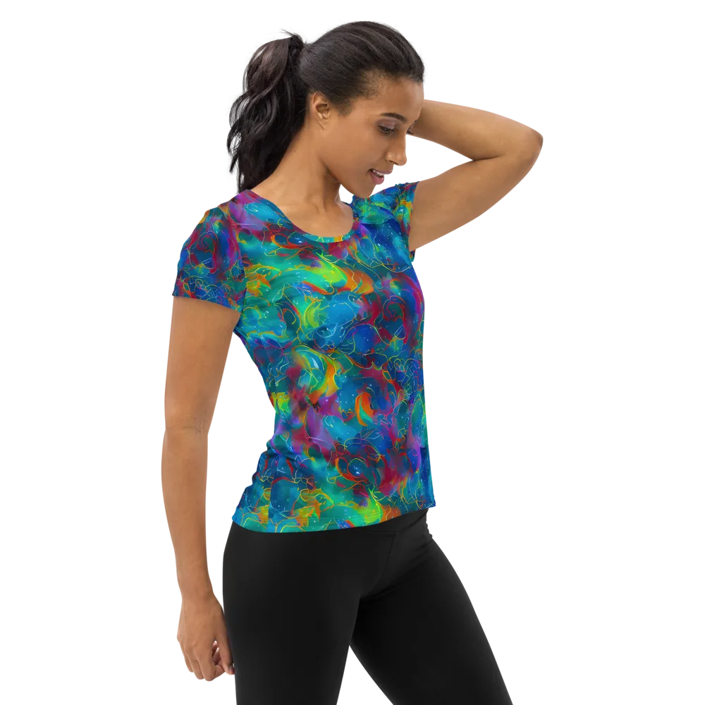 Chromatic Tidalwave on Women's Athletic T-Shirt — Right