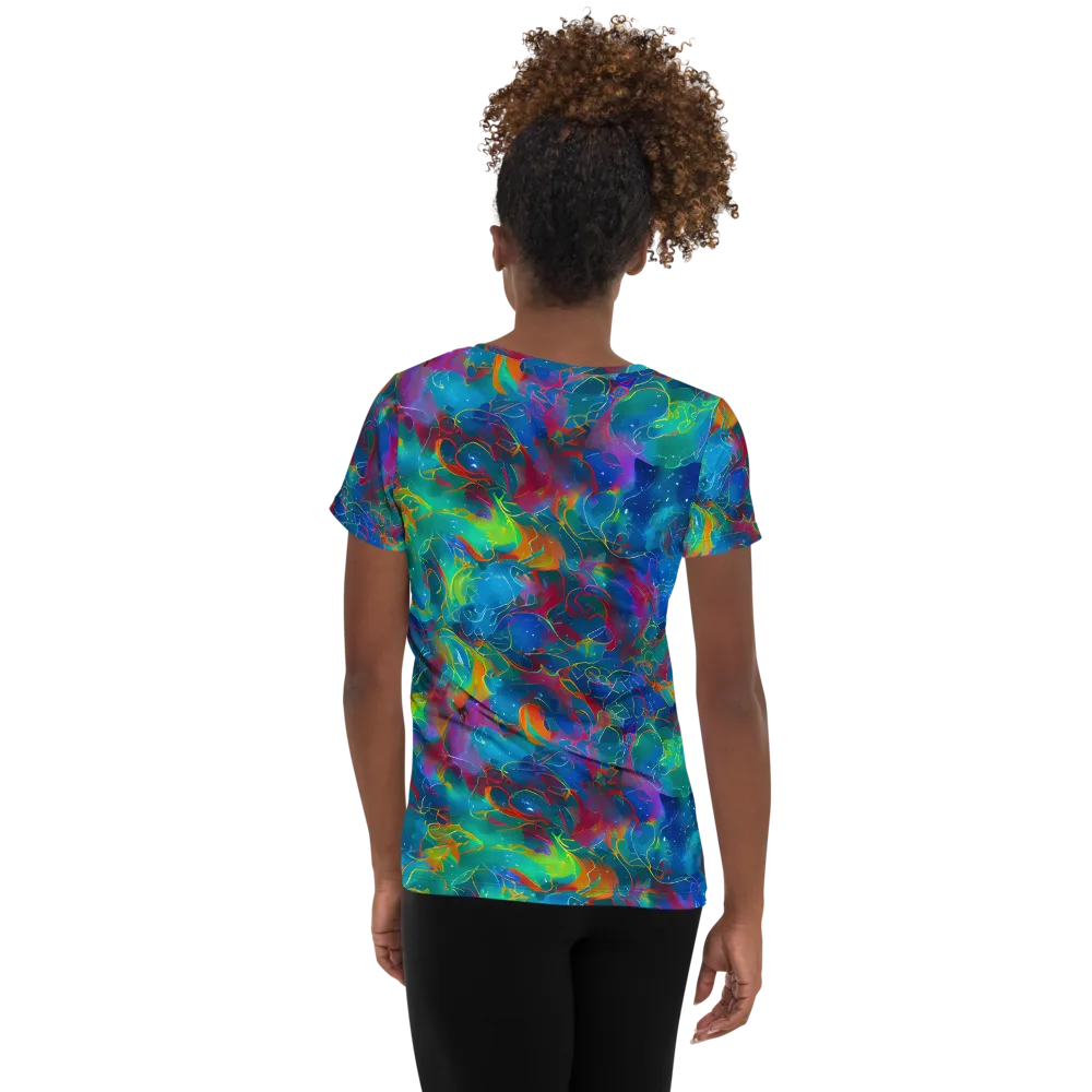 Chromatic Tidalwave on Women's Athletic T-Shirt — Back