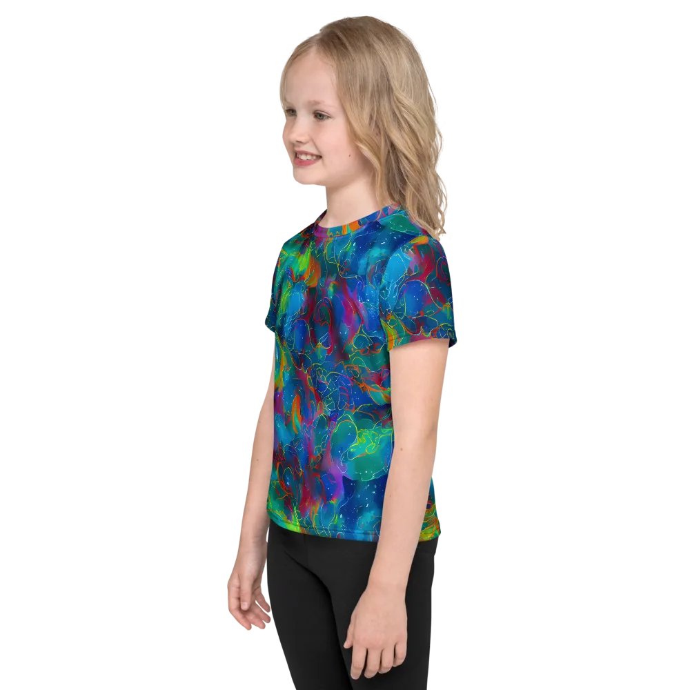Chromatic Tidalwave on Kids Crew Neck T-Shirt — Left