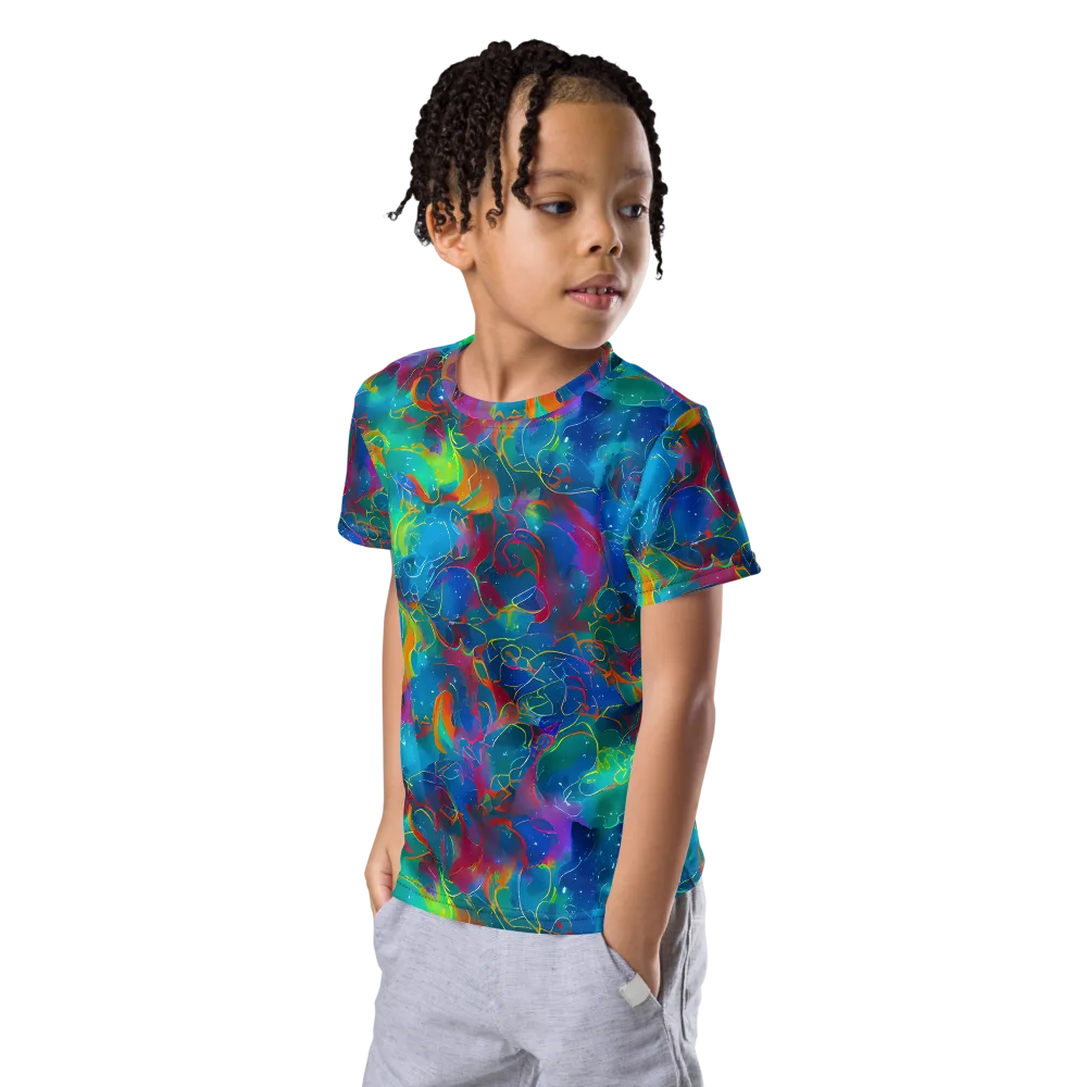 Chromatic Tidalwave on Kids Crew Neck T-Shirt — Left Front