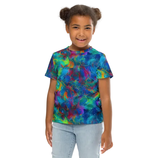 Chromatic Tidalwave on a Kids Crew Neck T-Shirt