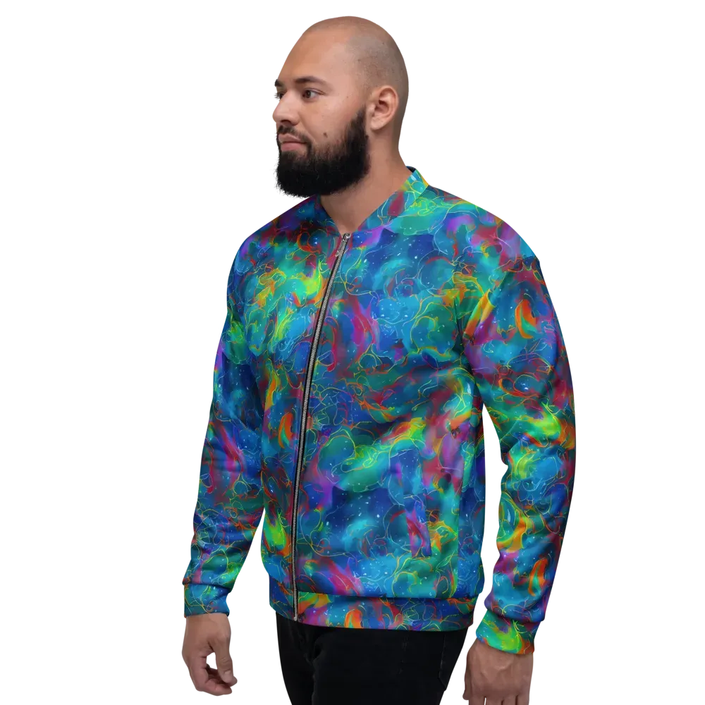 Chromatic Tidalwave on Bomber Jacket — Left