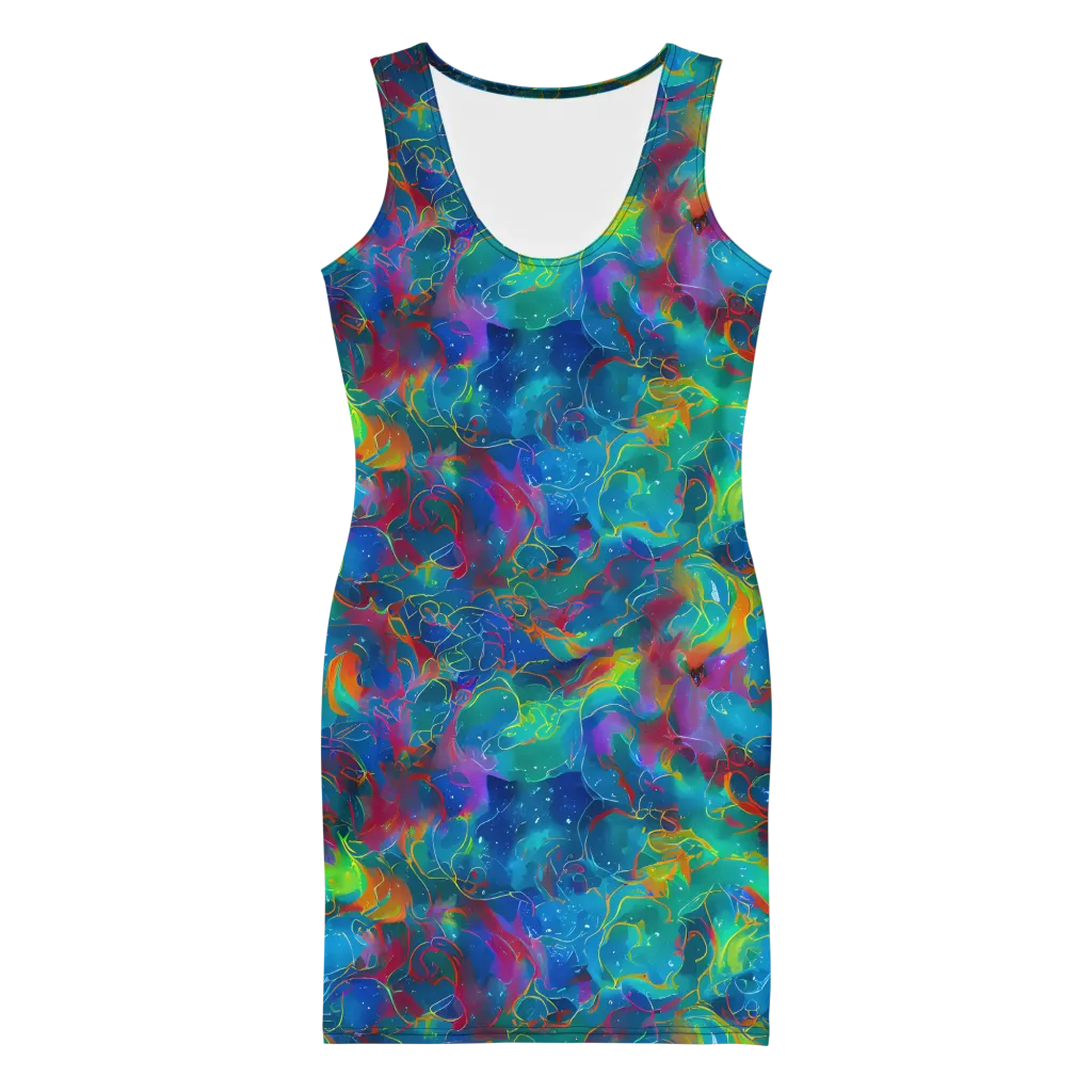Chromatic Tidalwave on Bodycon Dress — Front