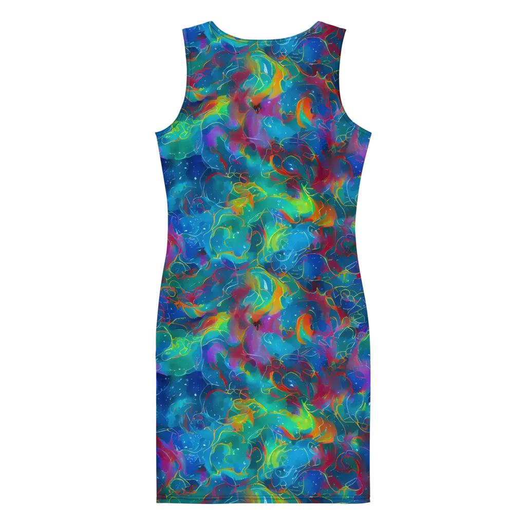 Chromatic Tidalwave on Bodycon Dress — Back