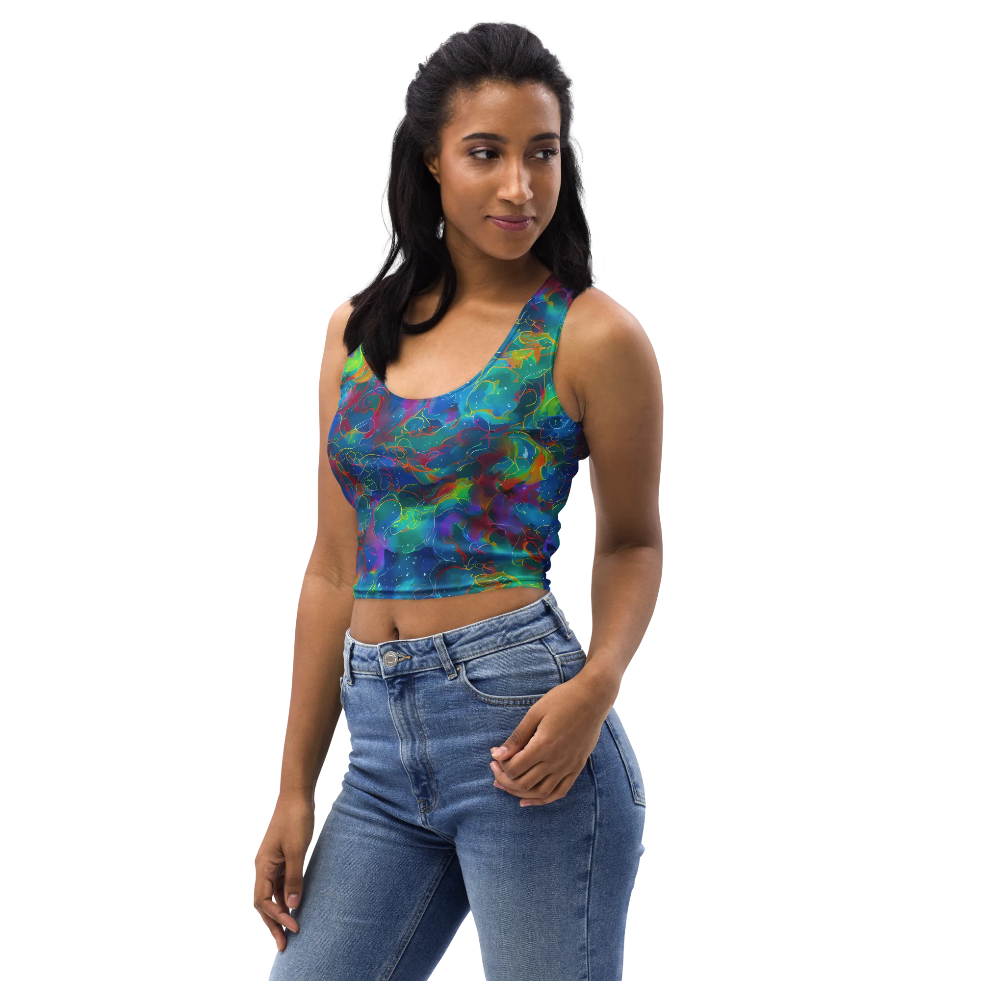 Chromatic Tidalwave on Crop Top — Left Front