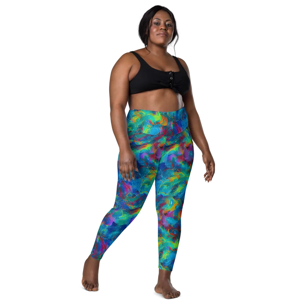 Chromatic Tidalwave on Leggings with Pockets — Front